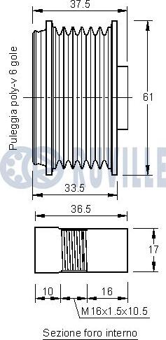 Ruville 541680 - Puleggia cinghia, Alternatore www.autoricambit.com