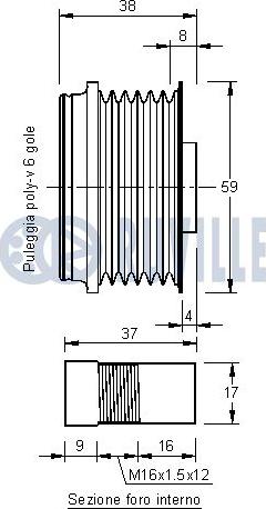 Ruville 541626 - Puleggia cinghia, Alternatore www.autoricambit.com