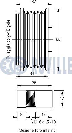 Ruville 541679 - Puleggia cinghia, Alternatore www.autoricambit.com