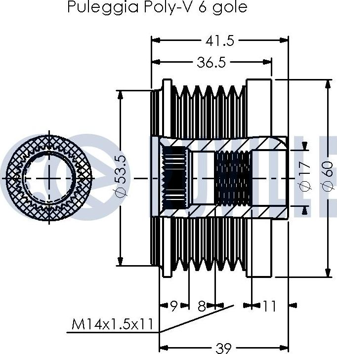 Ruville 541042 - Puleggia cinghia, Alternatore www.autoricambit.com