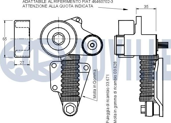 Ruville 541065 - Tendicinghia, Cinghia Poly-V www.autoricambit.com