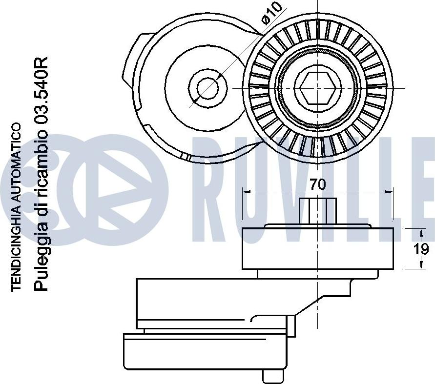 Ruville 541017 - Tendicinghia, Cinghia Poly-V www.autoricambit.com