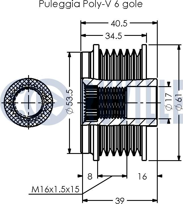 Ruville 541084 - Puleggia cinghia, Alternatore www.autoricambit.com