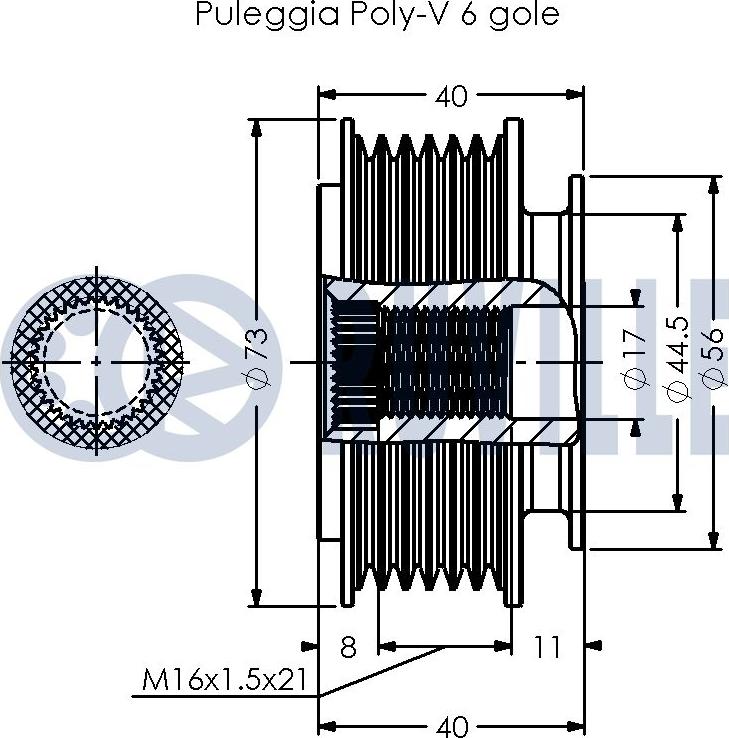 Ruville 541036 - Puleggia cinghia, Alternatore www.autoricambit.com