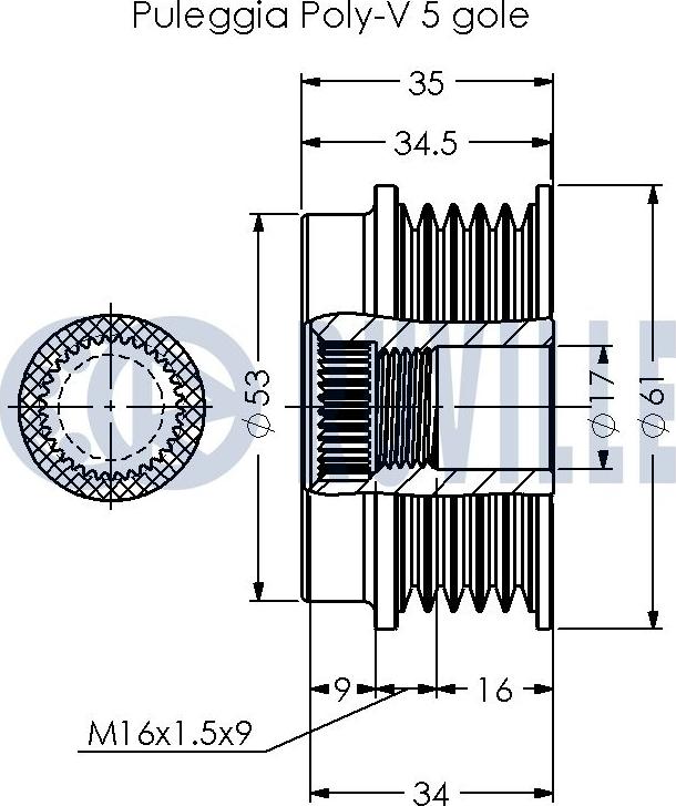 Ruville 541030 - Puleggia cinghia, Alternatore www.autoricambit.com