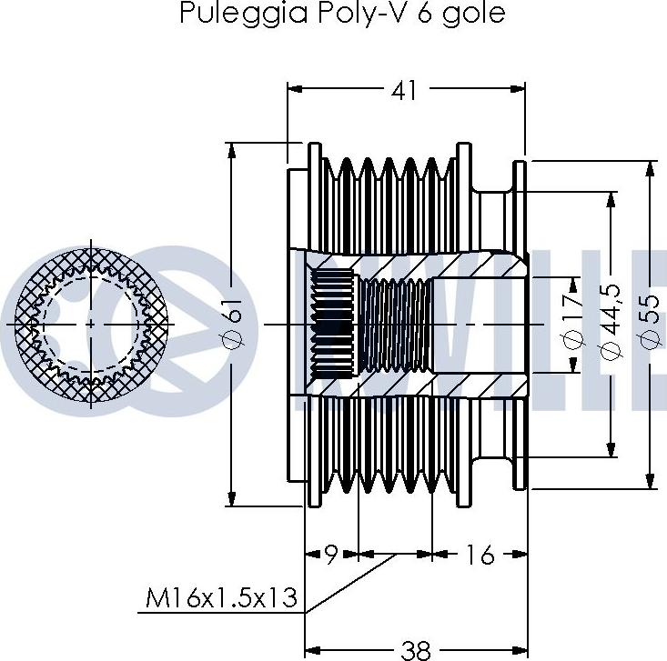 Ruville 541032 - Puleggia cinghia, Alternatore www.autoricambit.com