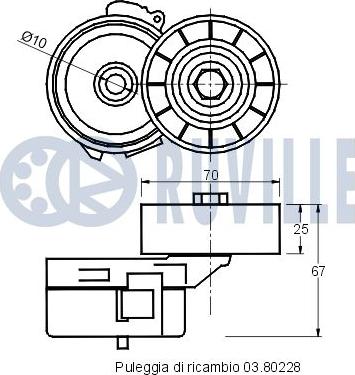 Ruville 541022 - Tendicinghia, Cinghia Poly-V www.autoricambit.com