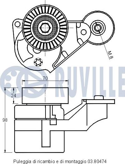 Ruville 541159 - Tendicinghia, Cinghia Poly-V www.autoricambit.com