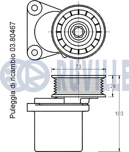 Ruville 541150 - Tendicinghia, Cinghia Poly-V www.autoricambit.com