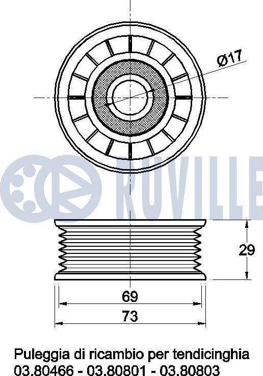 Ruville 541151 - Galoppino/Guidacinghia, Cinghia Poly-V www.autoricambit.com