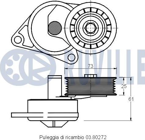 Ruville 541152 - Tendicinghia, Cinghia Poly-V www.autoricambit.com