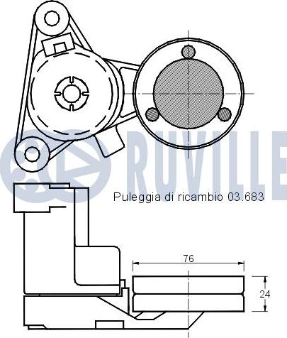 Ruville 541164 - Tendicinghia, Cinghia Poly-V www.autoricambit.com