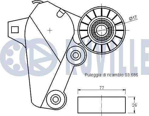 Ruville 541165 - Tendicinghia, Cinghia Poly-V www.autoricambit.com