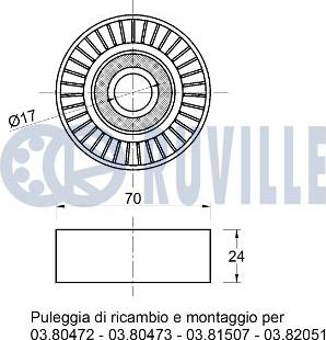 Ruville 541160 - Galoppino/Guidacinghia, Cinghia Poly-V www.autoricambit.com