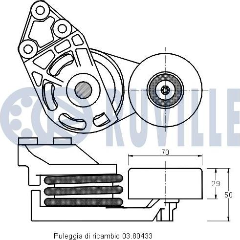 Ruville 541116 - Tendicinghia, Cinghia Poly-V www.autoricambit.com