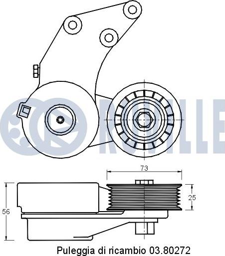 Ruville 541113 - Tendicinghia, Cinghia Poly-V www.autoricambit.com