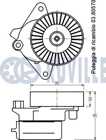 Ruville 541184 - Tendicinghia, Cinghia Poly-V www.autoricambit.com