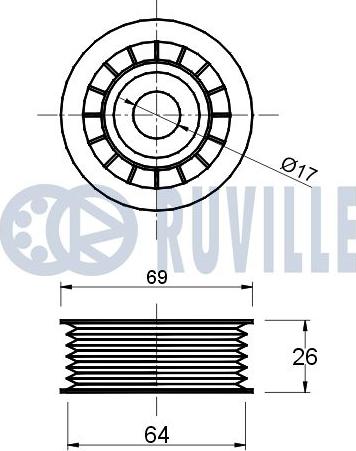 Ruville 541136 - Galoppino/Guidacinghia, Cinghia Poly-V www.autoricambit.com