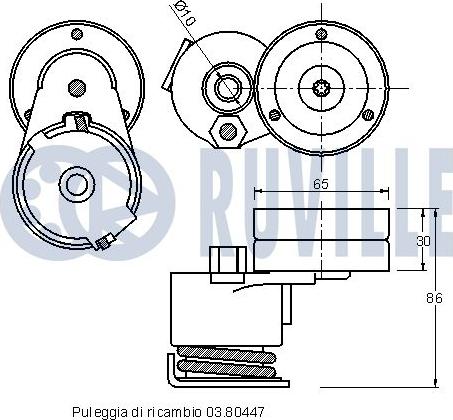 Ruville 541130 - Tendicinghia, Cinghia Poly-V www.autoricambit.com