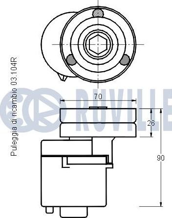 Ruville 541125 - Tendicinghia, Cinghia Poly-V www.autoricambit.com