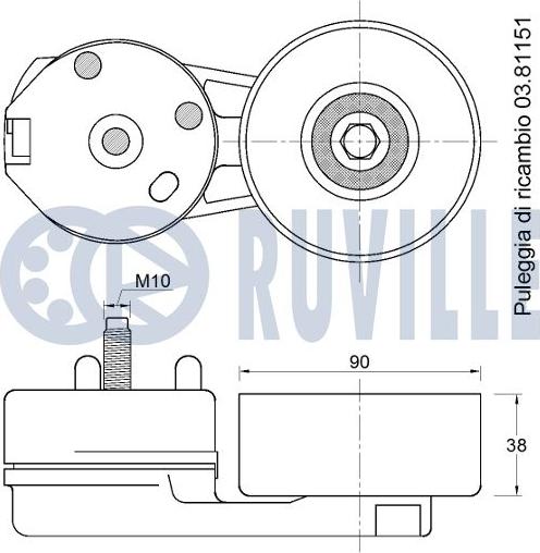 Ruville 541849 - Tendicinghia, Cinghia Poly-V www.autoricambit.com