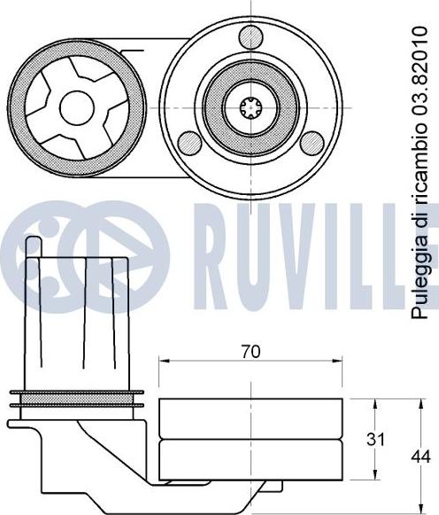 Ruville 541846 - Tendicinghia, Cinghia Poly-V www.autoricambit.com