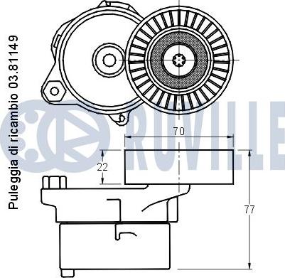 Ruville 541847 - Tendicinghia, Cinghia Poly-V www.autoricambit.com