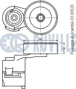 Ruville 541868 - Tendicinghia, Cinghia Poly-V www.autoricambit.com