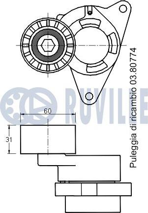 Ruville 541800 - Tendicinghia, Cinghia Poly-V www.autoricambit.com