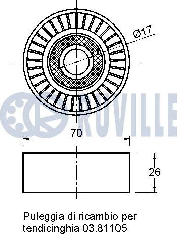 Ruville 541803 - Galoppino/Guidacinghia, Cinghia Poly-V www.autoricambit.com