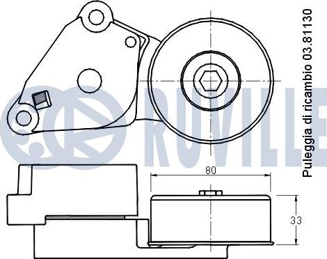 Ruville 541828 - Tendicinghia, Cinghia Poly-V www.autoricambit.com