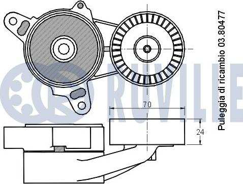 Ruville 541823 - Tendicinghia, Cinghia Poly-V www.autoricambit.com