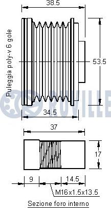 Ruville 541342 - Puleggia cinghia, Alternatore www.autoricambit.com