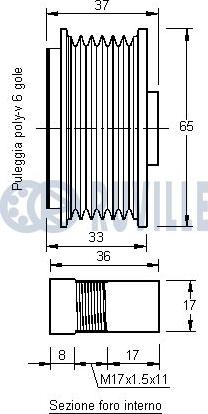 Ruville 541336 - Puleggia cinghia, Alternatore www.autoricambit.com