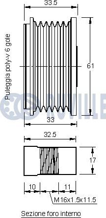 Ruville 541330 - Puleggia cinghia, Alternatore www.autoricambit.com