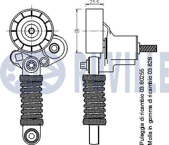 Ruville 541378 - Tendicinghia, Cinghia Poly-V www.autoricambit.com