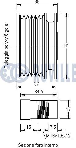 Ruville 541293 - Puleggia cinghia, Alternatore www.autoricambit.com