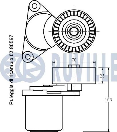 Ruville 541246 - Tendicinghia, Cinghia Poly-V www.autoricambit.com