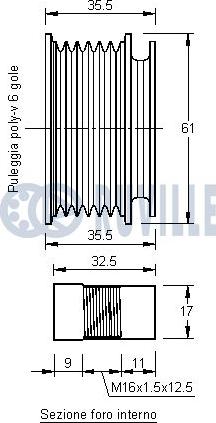 Ruville 541266 - Puleggia cinghia, Alternatore www.autoricambit.com