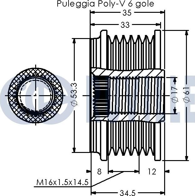 Ruville 541205 - Puleggia cinghia, Alternatore www.autoricambit.com