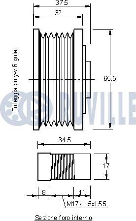 Ruville 541208 - Puleggia cinghia, Alternatore www.autoricambit.com