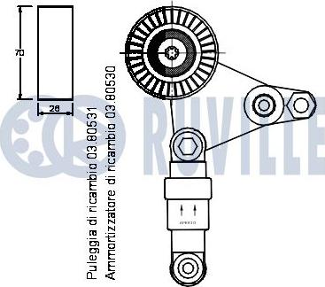 Ruville 541217 - Tendicinghia, Cinghia Poly-V www.autoricambit.com