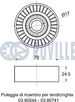 Ruville 541233 - Galoppino/Guidacinghia, Cinghia Poly-V www.autoricambit.com