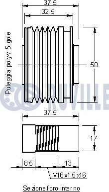 Ruville 541271 - Puleggia cinghia, Alternatore www.autoricambit.com