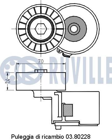 Ruville 541798 - Tendicinghia, Cinghia Poly-V www.autoricambit.com