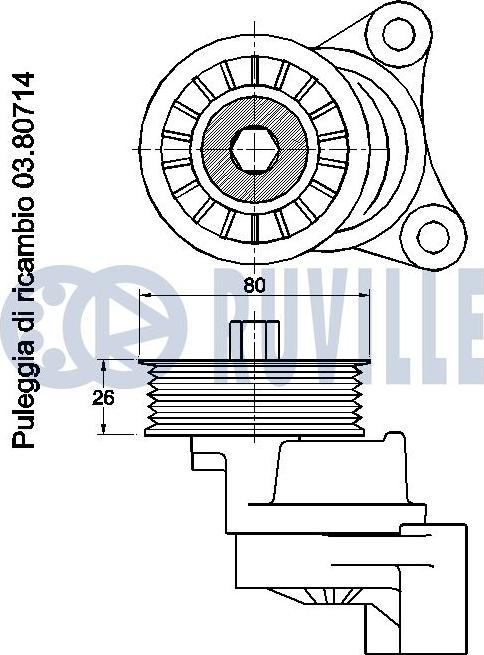 Ruville 541741 - Tendicinghia, Cinghia Poly-V www.autoricambit.com