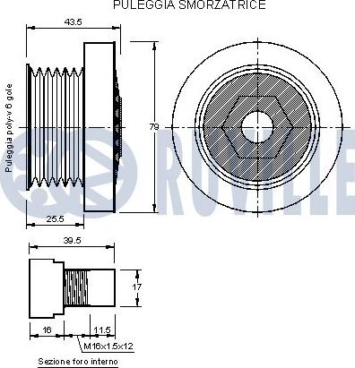 Ruville 541703 - Puleggia cinghia, Alternatore www.autoricambit.com