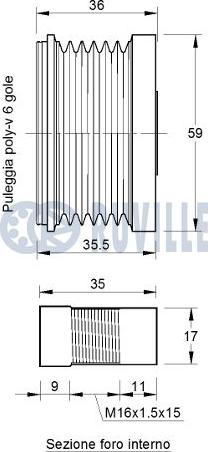 Ruville 541782 - Puleggia cinghia, Alternatore www.autoricambit.com