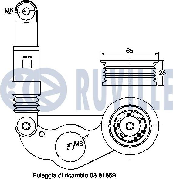 Ruville 542490 - Tendicinghia, Cinghia Poly-V www.autoricambit.com