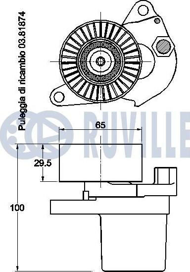 Ruville 542413 - Tendicinghia, Cinghia Poly-V www.autoricambit.com